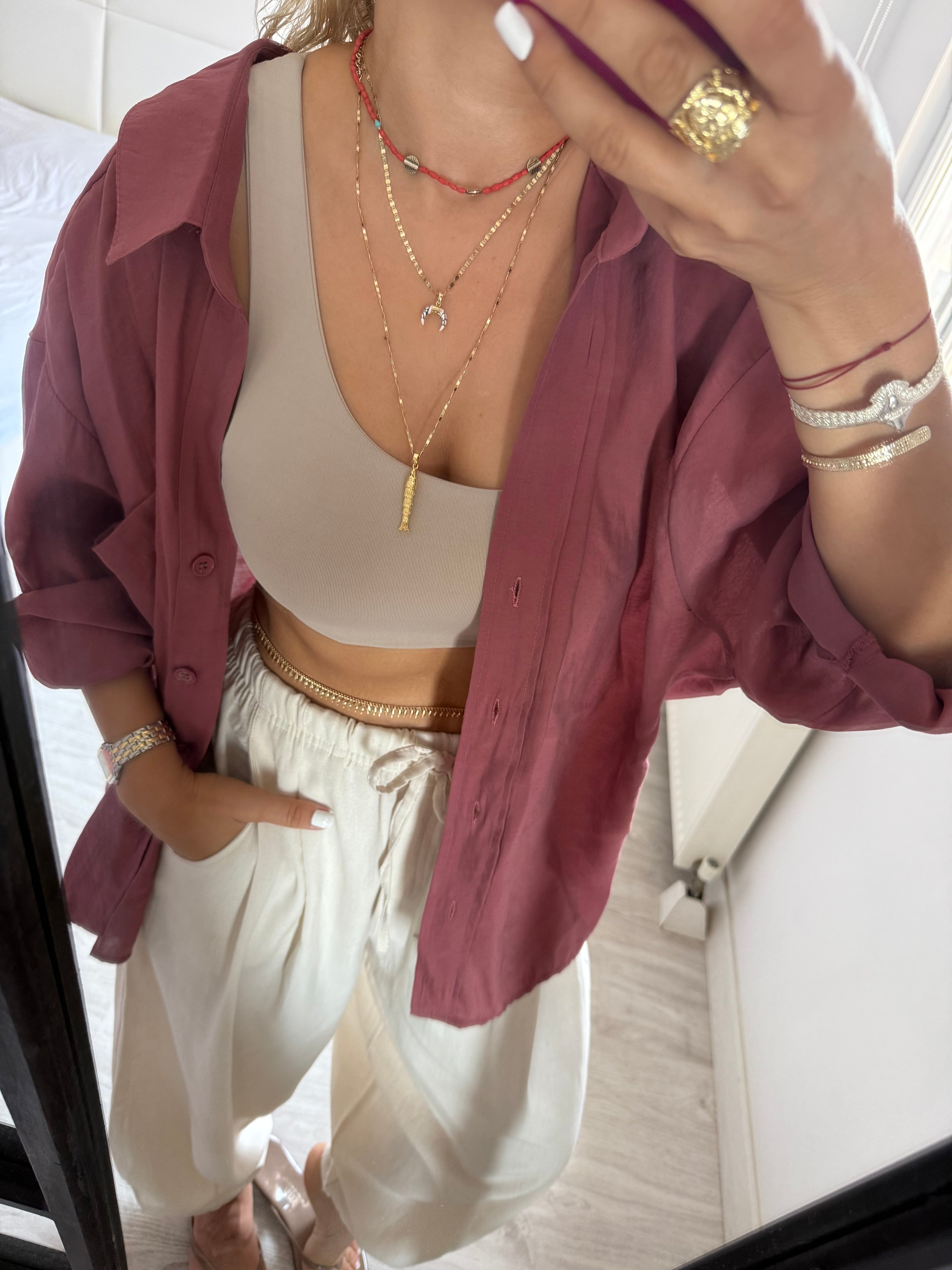 Tarçın oversize gömlek