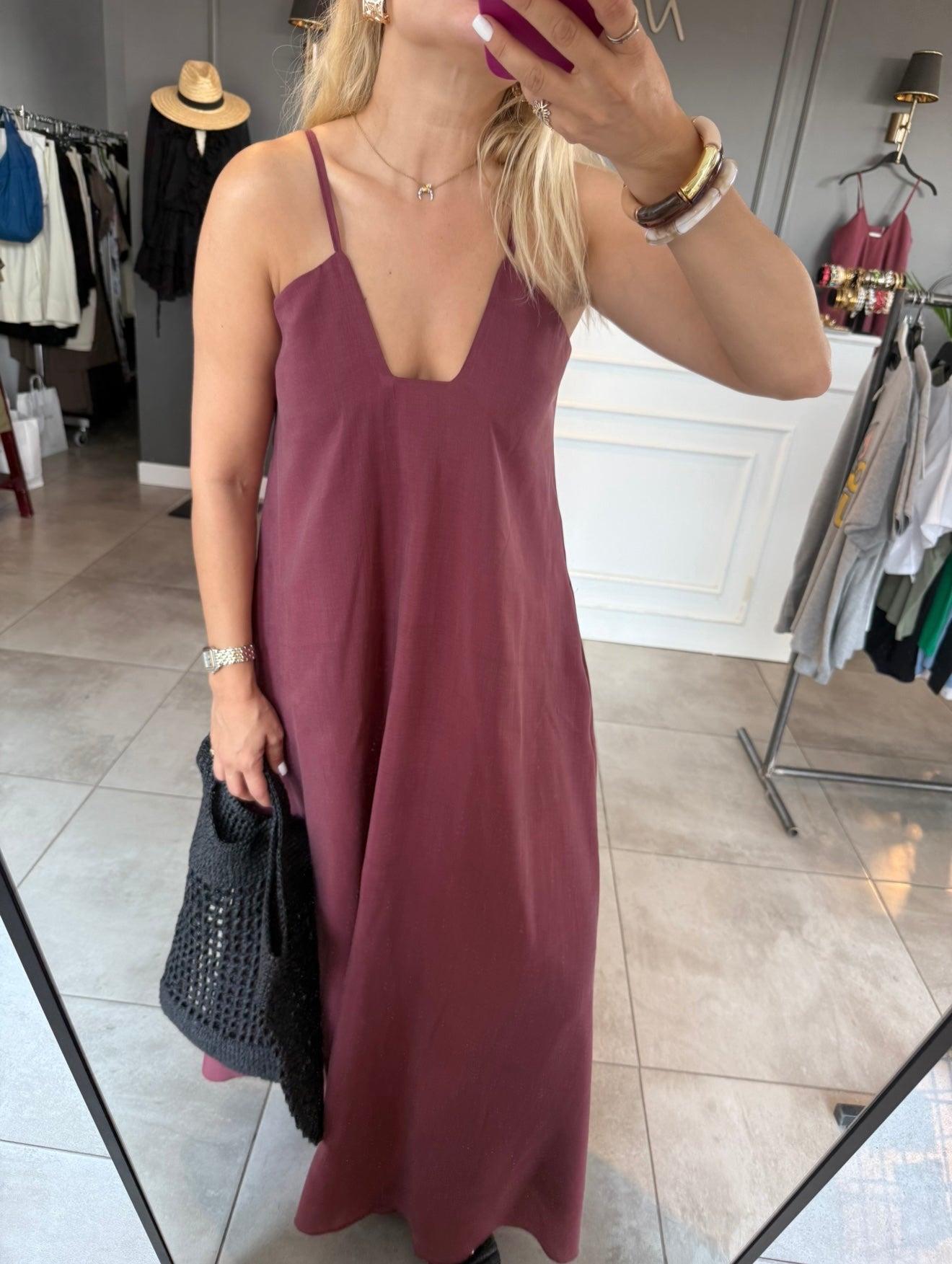 Bordo elbise