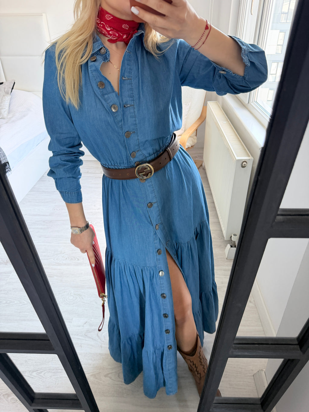 Denim elbise